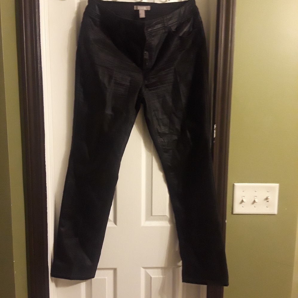 Chico's Faux Black Leather Pants